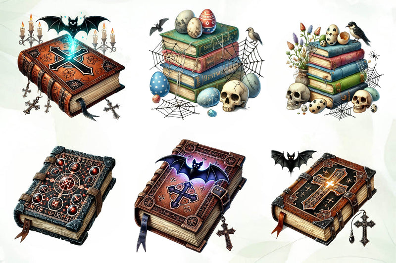 Gothic Easter Day Books Clipart Bundle - CraftNest - Digital Crafting and Art