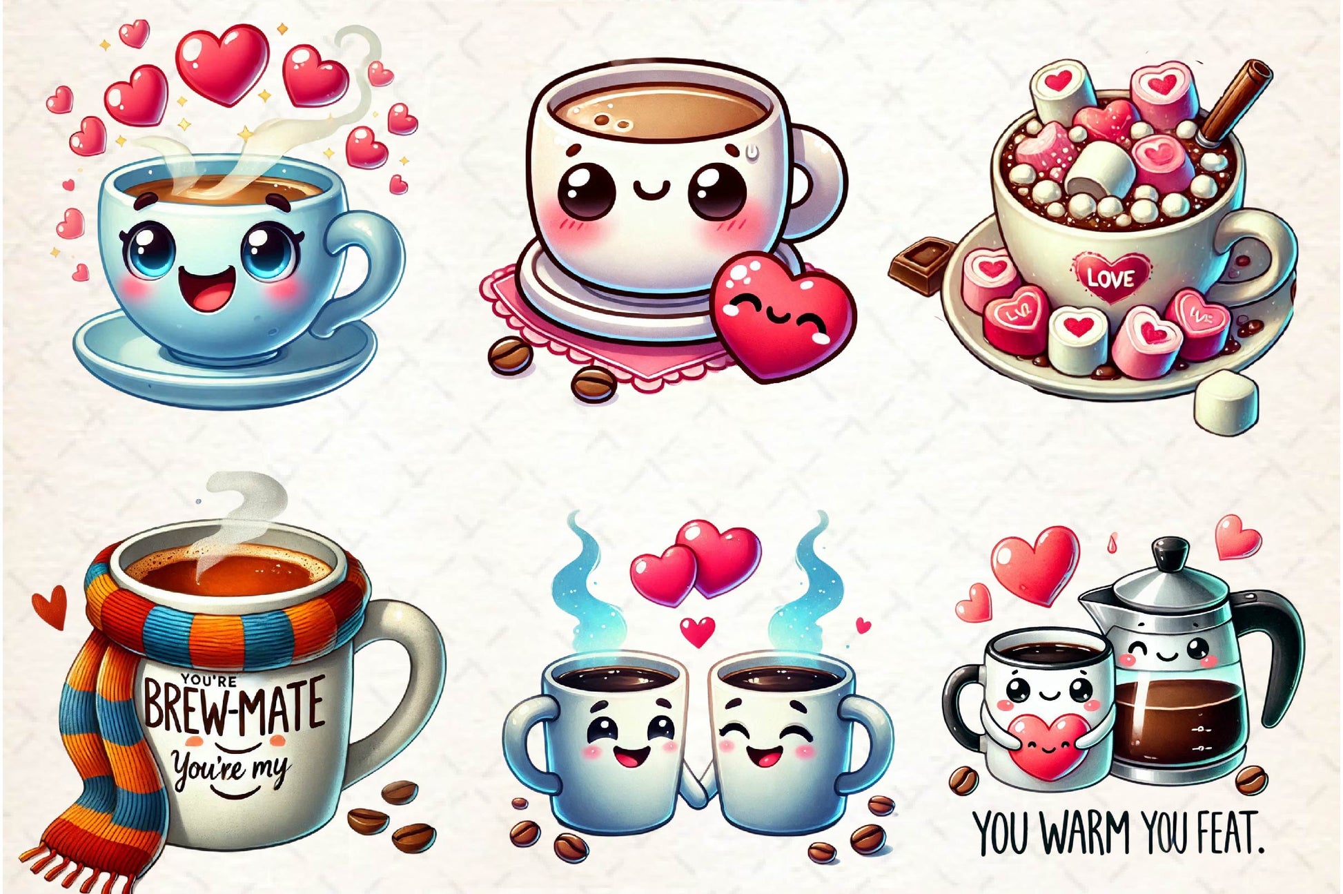 Valentine Day Coffee Clipart Bundle 1 - CraftNest - Digital Crafting and Art