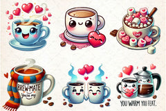 Valentine Day Coffee Clipart Bundle 1 - CraftNest - Digital Crafting and Art