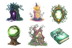 Magical Garden Purple Fairies Clipart Bundle - CraftNest - Digital Crafting and Art