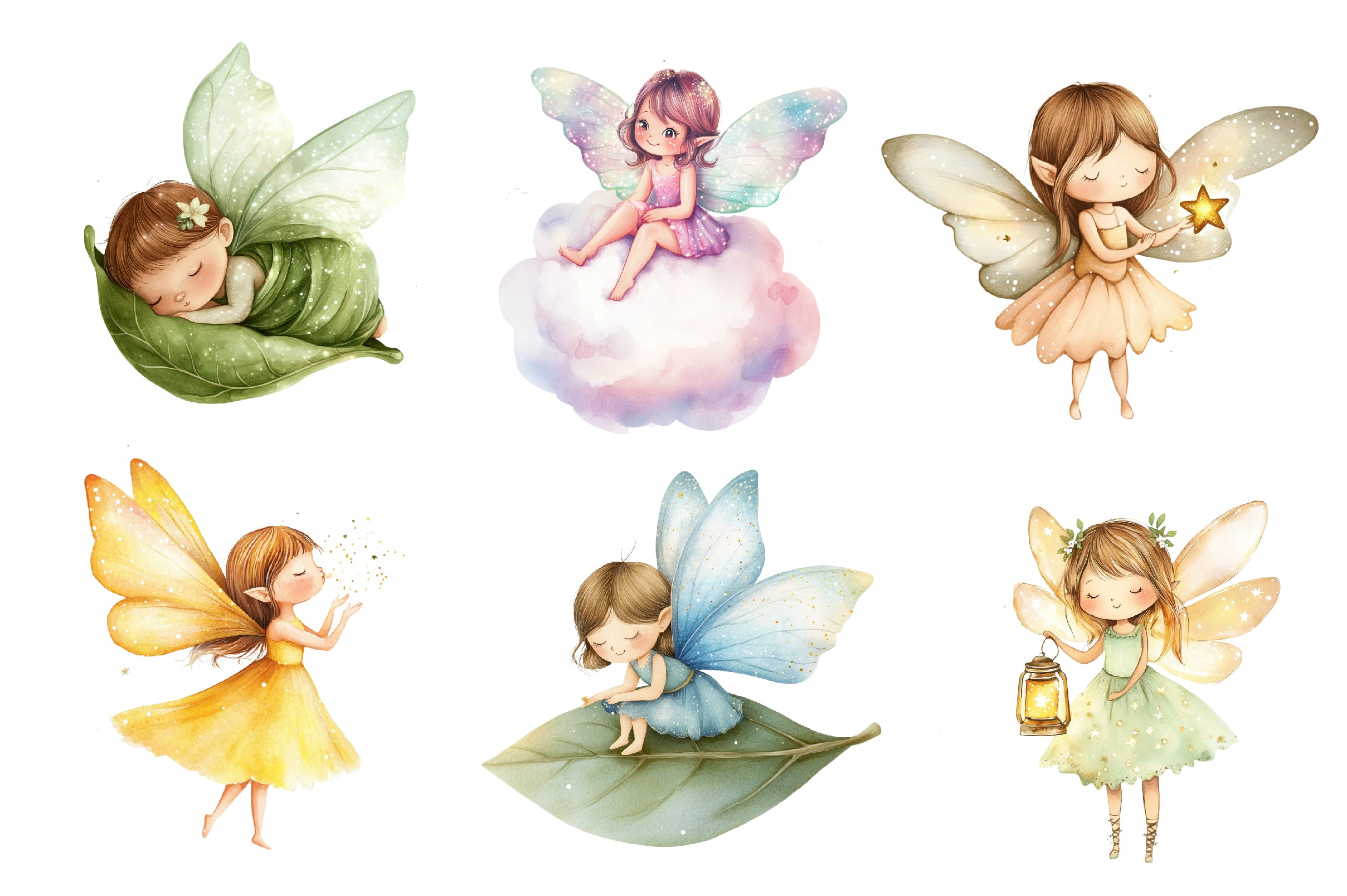 Adorable Tiny Fairy & Sparkles Clipart Bundle - CraftNest - Digital Crafting and Art