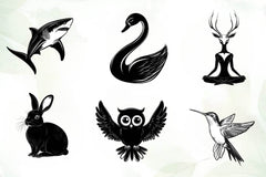Black Animals Icon Clipart Bundle - CraftNest - Digital Crafting and Art