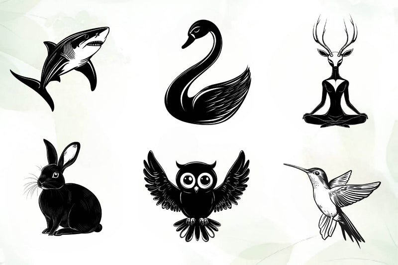 Black Animals Icon Clipart Bundle - CraftNest - Digital Crafting and Art