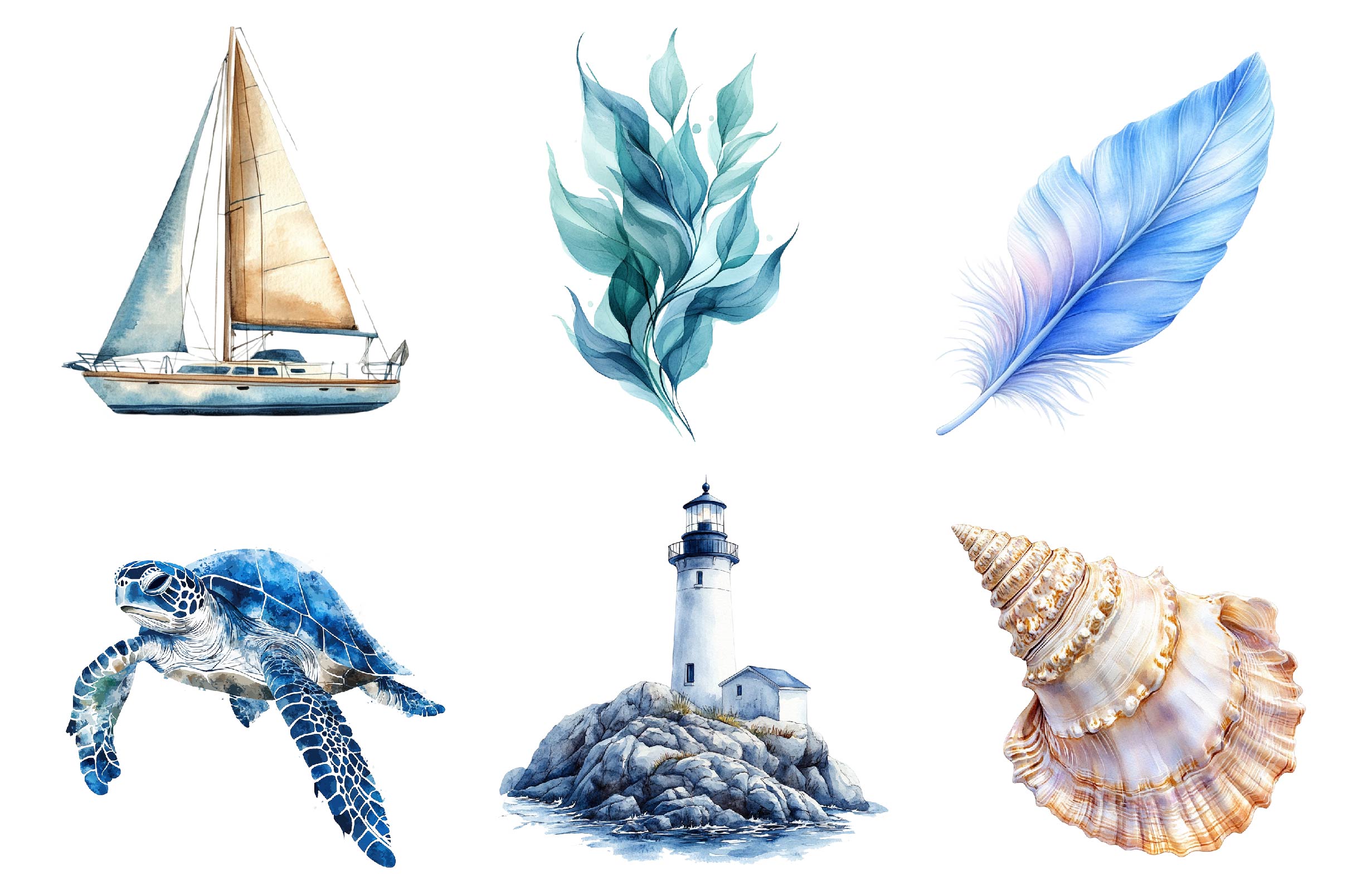 Minimalist Sea Clipart Bundle 2 - CraftNest - Digital Crafting and Art