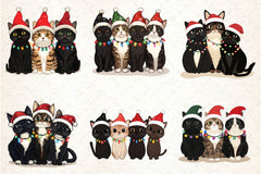 Christmas Black Cat Clipart Bundle 2 - CraftNest - Digital Crafting and Art