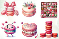 Macarons Valentine Day Love Sweet Clipart Bundle - CraftNest - Digital Crafting and Art