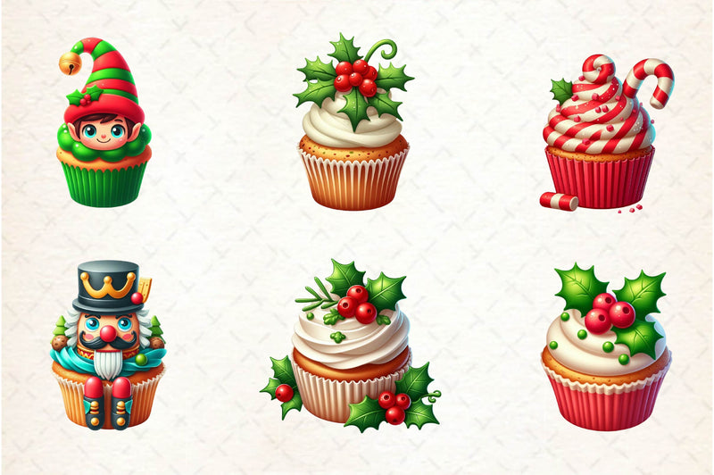 Christmas Cupcake Clipart Bundle - CraftNest - Digital Crafting and Art