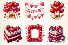 Red Valentines Day Prep Clipart Bundle - CraftNest - Digital Crafting and Art