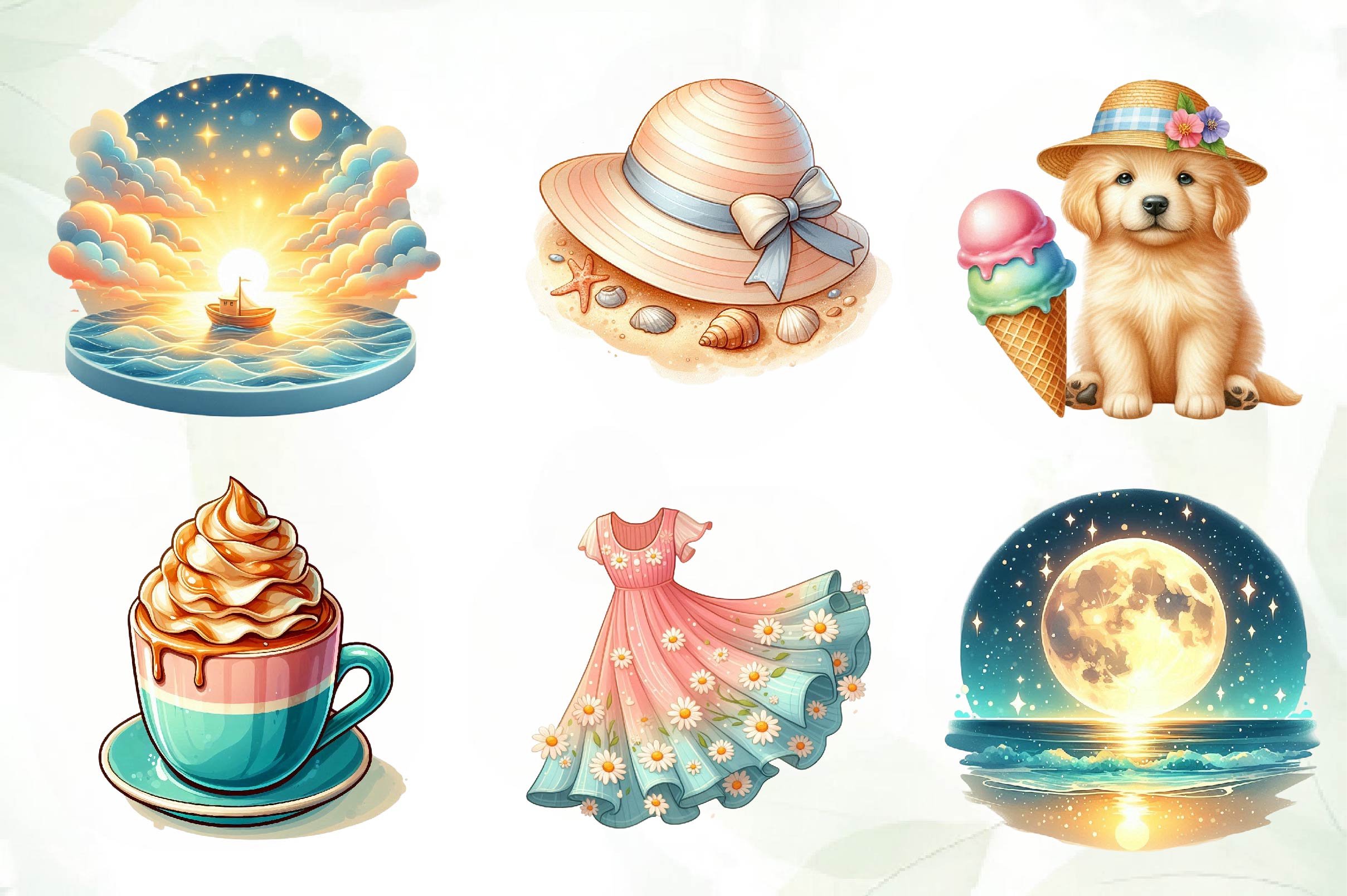 Creamy Summer Clipart Bundle - CraftNest - Digital Crafting and Art