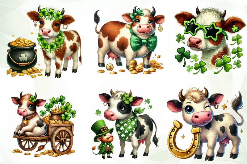 St Patrick S Cow Clipart Bundle - CraftNest - Digital Crafting and Art
