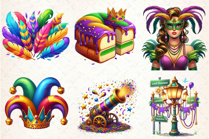 Mardi Gras Clipart Bundle 3 - CraftNest - Digital Crafting and Art
