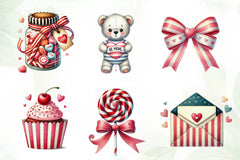 Striped Valentines Clipart Bundle - CraftNest - Digital Crafting and Art