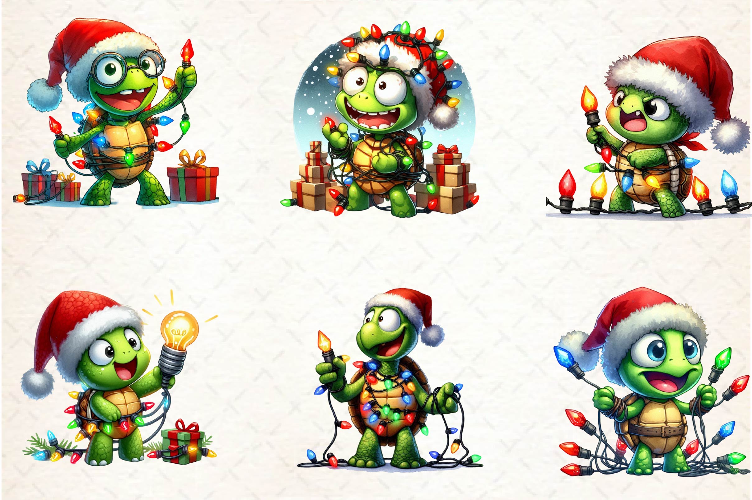 Christmas Funny Turtle Clipart Bundle - CraftNest - Digital Crafting and Art