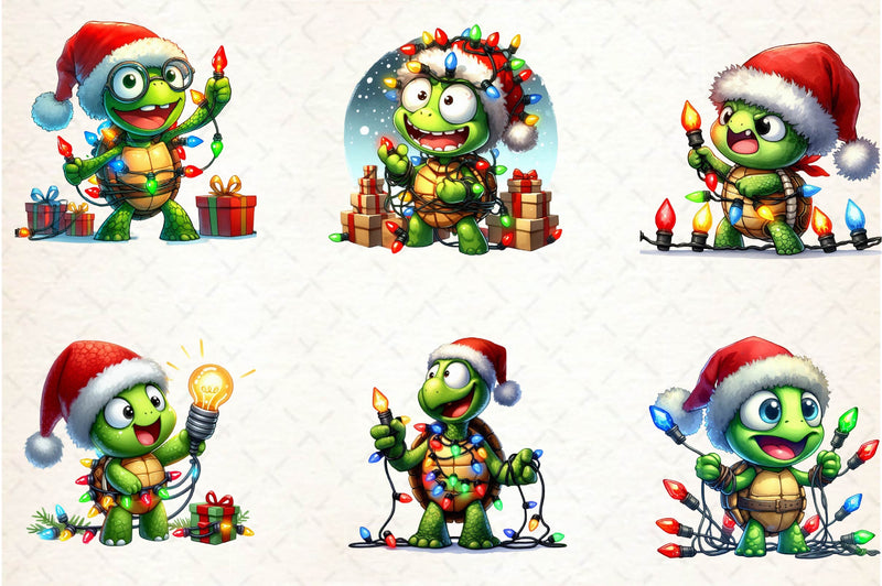 Christmas Funny Turtle Clipart Bundle - CraftNest - Digital Crafting and Art