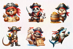 Animals Pirate Clipart Bundle - CraftNest - Digital Crafting and Art