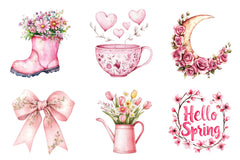 Pink Spring Clipart Bundle  2 - CraftNest - Digital Crafting and Art