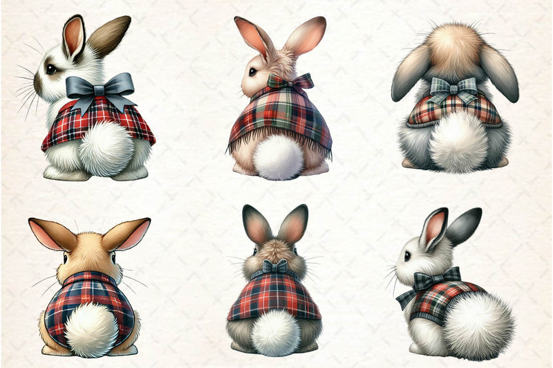 Bunny Back View Clipart Bundle - CraftNest - Digital Crafting and Art