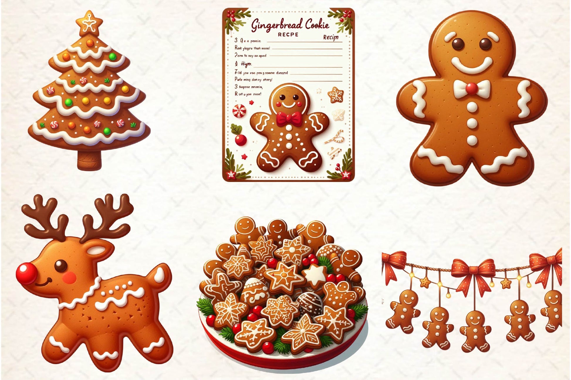 Gingerbread Cookie Christmas Clipart Bundle - CraftNest - Digital Crafting and Art