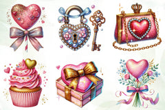 Glitter Coquette Valentines Clipart Bundle - CraftNest - Digital Crafting and Art