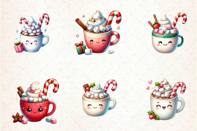 Cute Hot Cocoa Clipart Bundle - CraftNest - Digital Crafting and Art