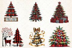 Buffalo Plaid Christmas Tree Clipart Bundle - CraftNest - Digital Crafting and Art