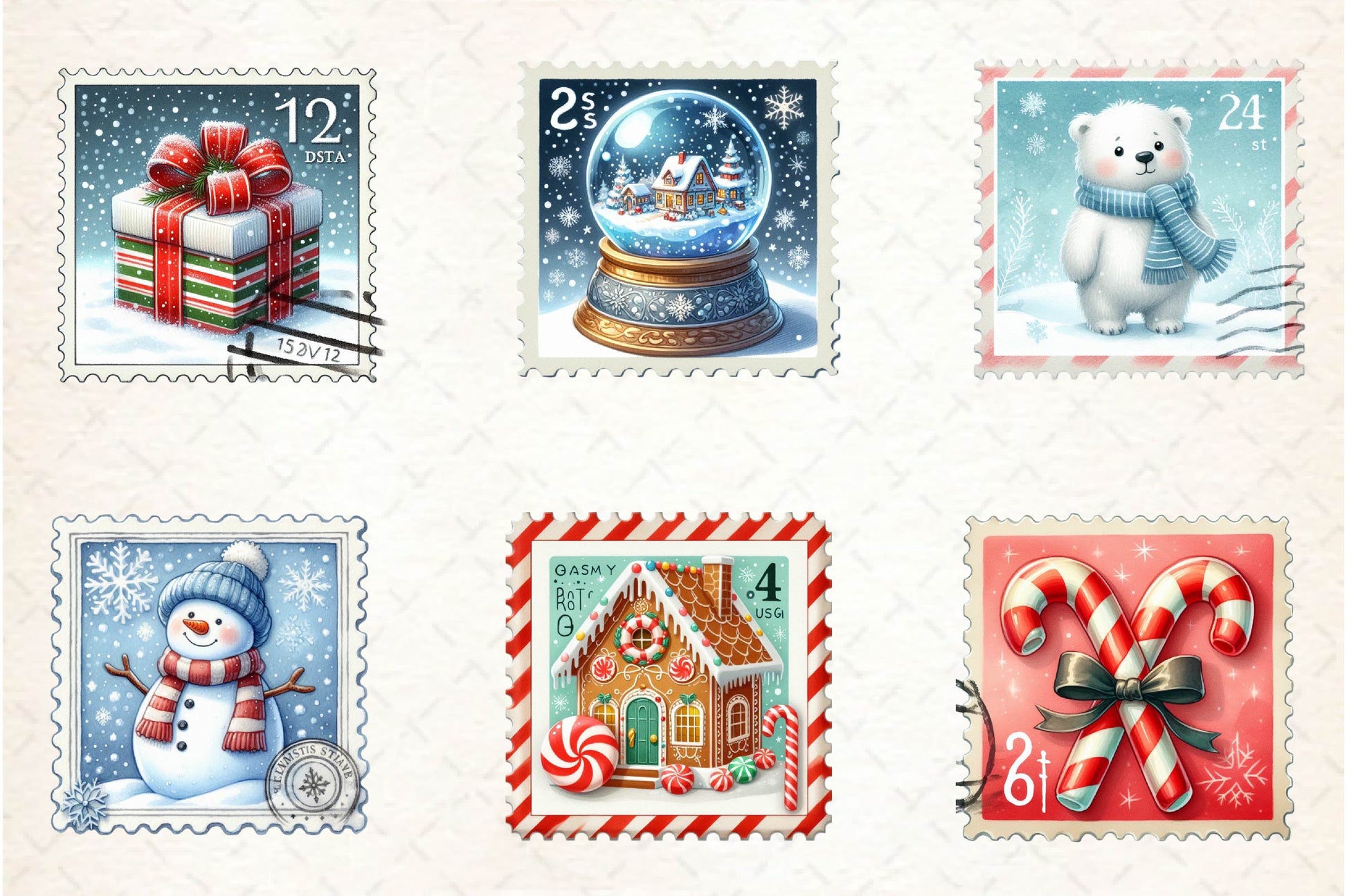 Christmas Stamps Clipart Bundle - CraftNest - Digital Crafting and Art