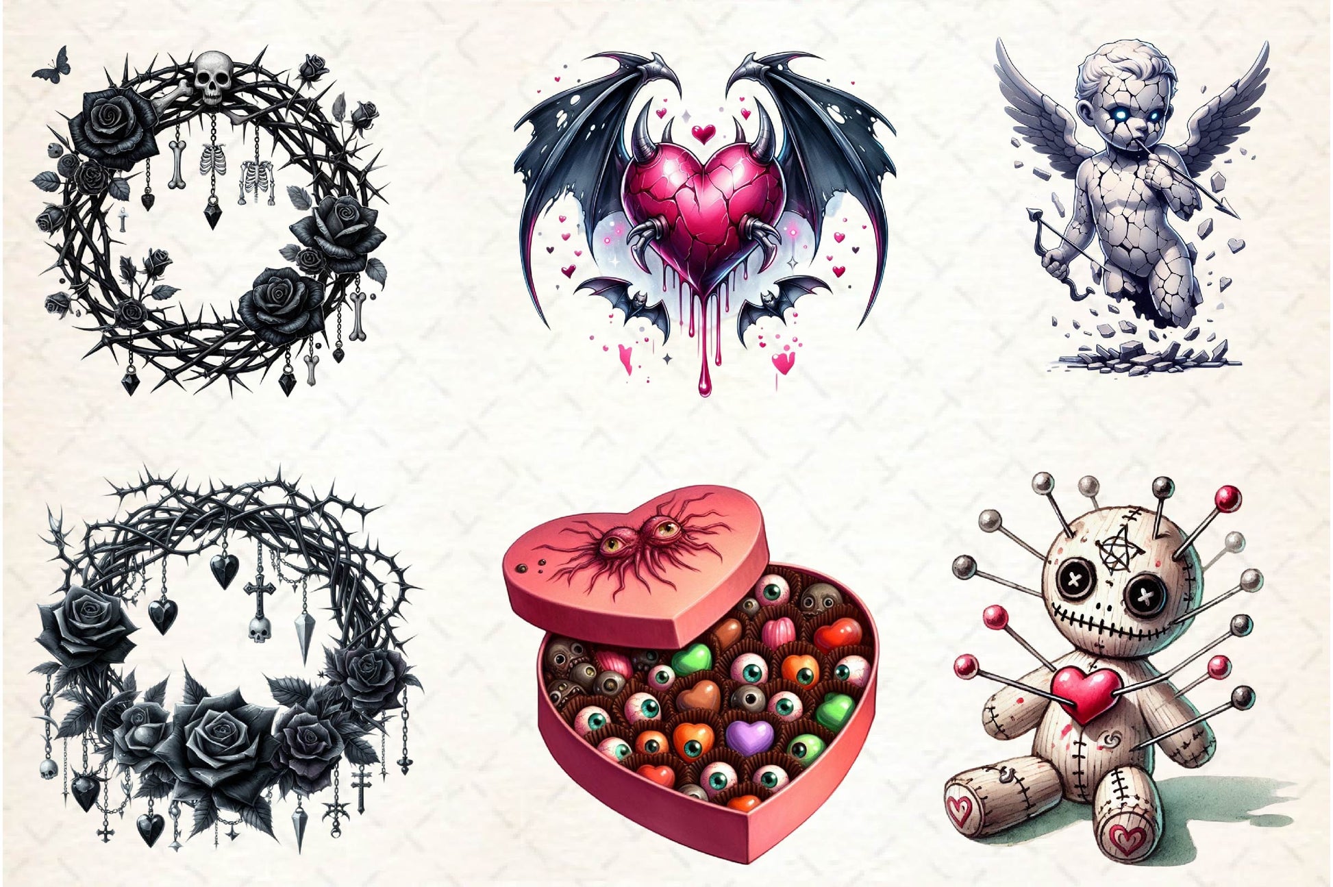 Creepy Valentines Clipart Bundle - CraftNest - Digital Crafting and Art