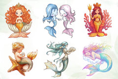 Cute Mermaid Clipart Bundle 2 - CraftNest - Digital Crafting and Art