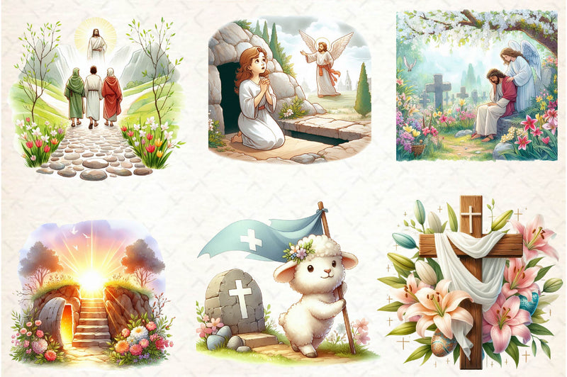 Easter Nativity Scene Clipart Bundle 1 - CraftNest - Digital Crafting and Art