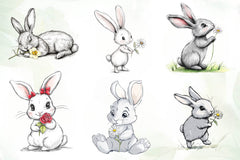 Cute Easter Bunny Clipart Bundle 2 - CraftNest - Digital Crafting and Art