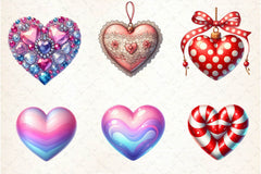 Christmas Heart Ornaments Clipart Bundle - CraftNest - Digital Crafting and Art