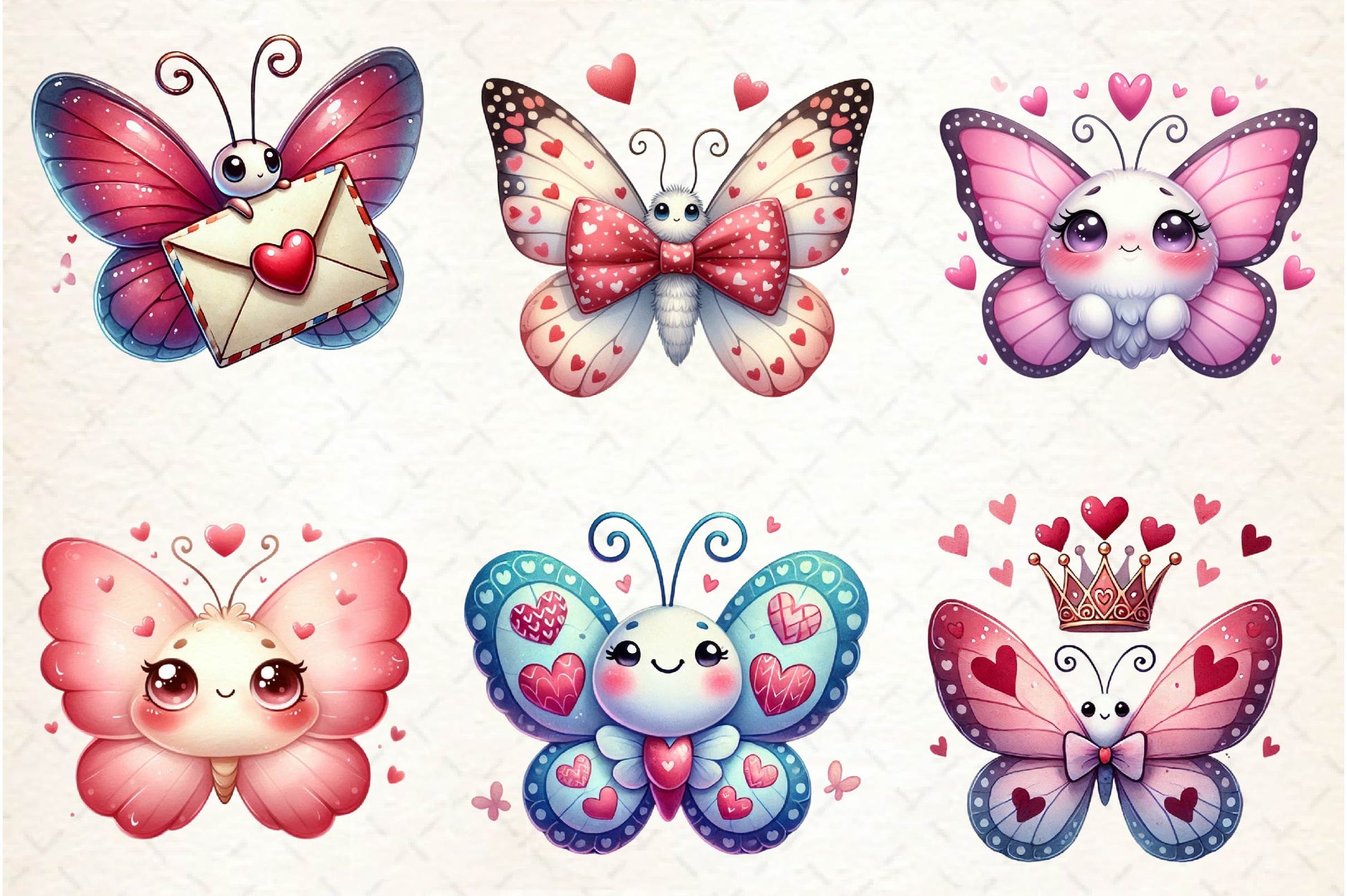Valentine Butterflies Clipart Bundle - CraftNest - Digital Crafting and Art