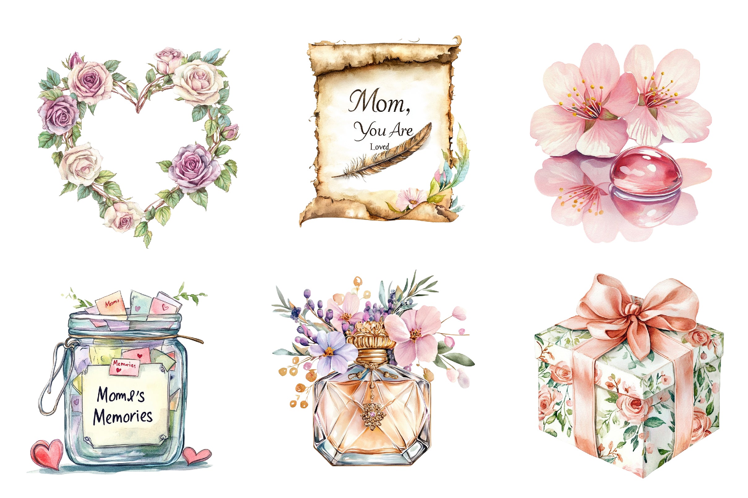 Romantic Mothers Day Clipart Bundle 1 - CraftNest - Digital Crafting and Art