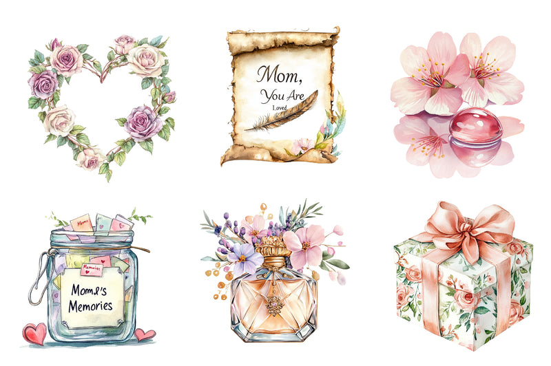 Romantic Mothers Day Clipart Bundle 1 - CraftNest - Digital Crafting and Art
