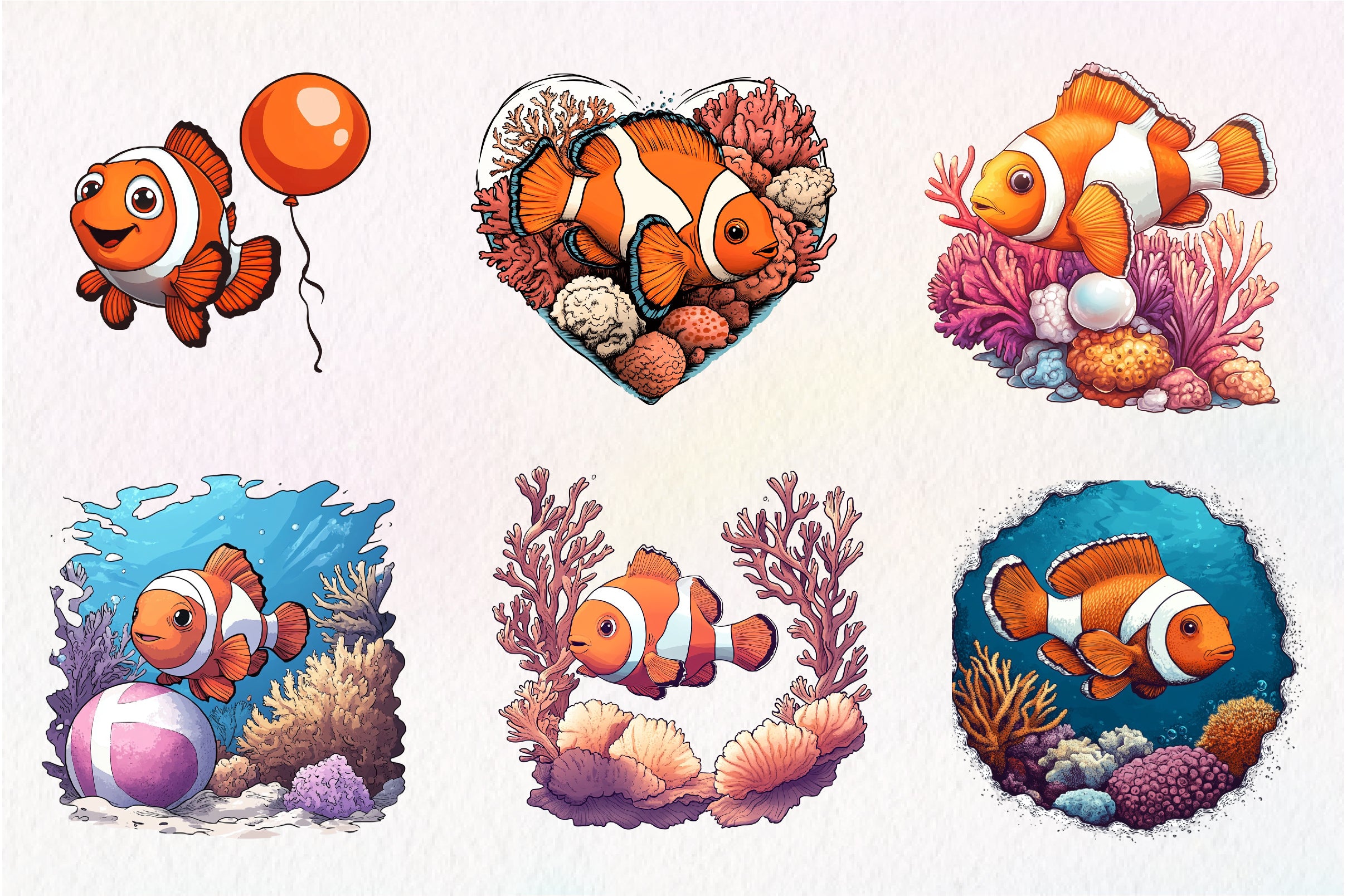Cute Clownfish Clipart Bundle - CraftNest - Digital Crafting and Art