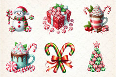 Red Green Christmas Peppermint Candies Clipart Bundle - CraftNest - Digital Crafting and Art