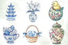 Easter Chinoiserie Clipart Bundle - CraftNest - Digital Crafting and Art