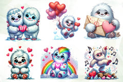 Valentine Cute Yeti Clipart Bundle - CraftNest - Digital Crafting and Art