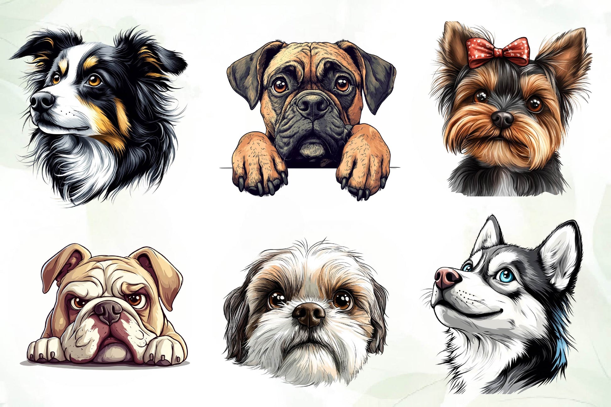 Peeking Around Corner Dog Clipart Bundle - CraftNest - Digital Crafting and Art