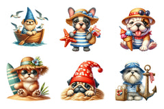 Beach Dog Gnome Collection Clipart Bundle - CraftNest - Digital Crafting and Art