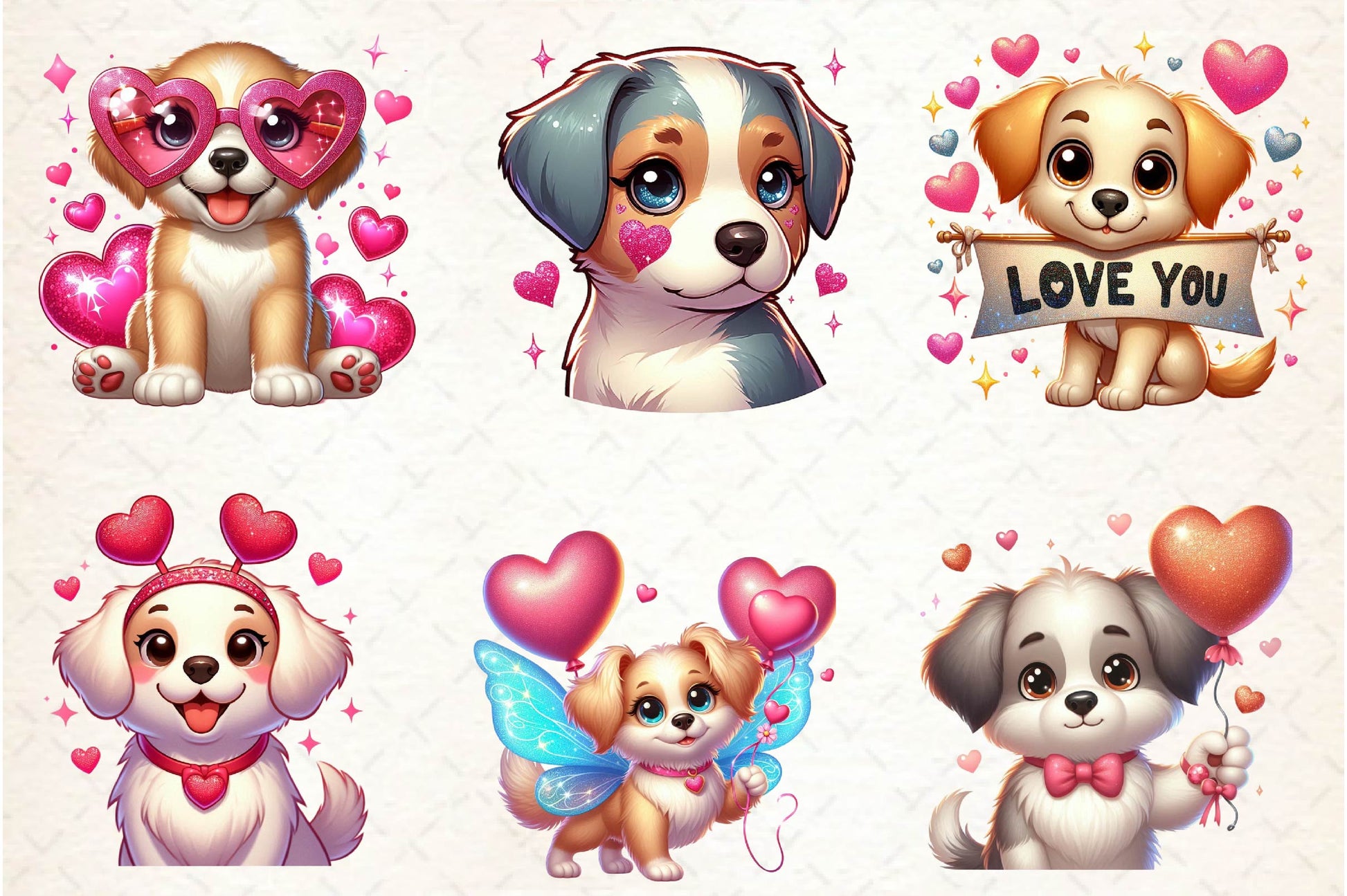 Cute Dog Valentine's Day Clipart Bundle - CraftNest - Digital Crafting and Art