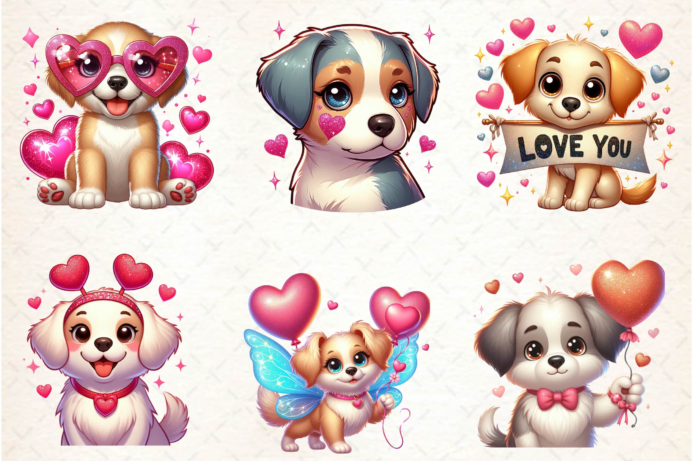 Cute Dog Valentine's Day Clipart Bundle - CraftNest - Digital Crafting and Art