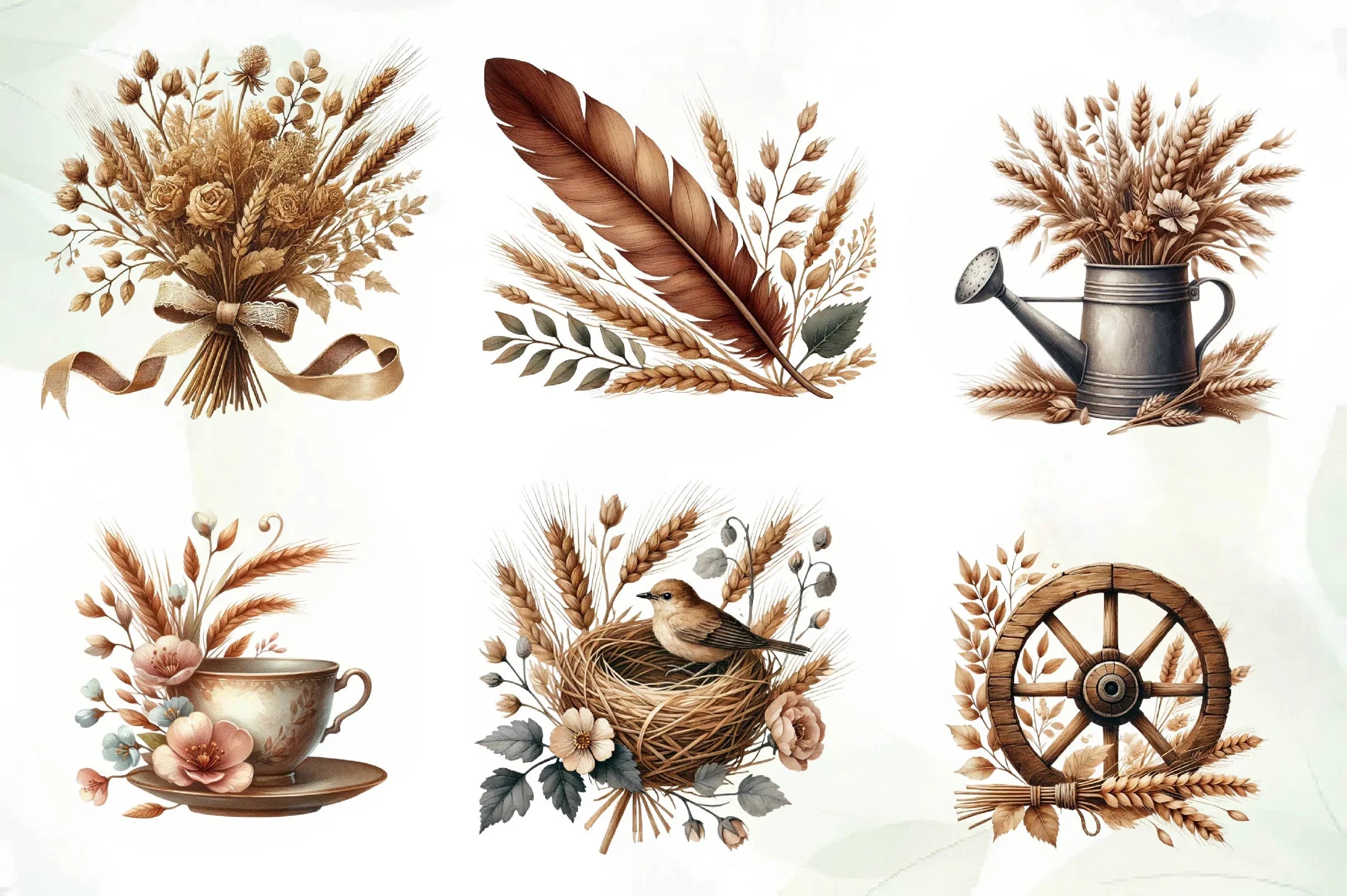 Sepia Spring Clipart Bundle - CraftNest - Digital Crafting and Art