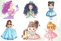 Cute Little Princess Illustration Clipart Bundle - CraftNest - Digital Crafting and Art