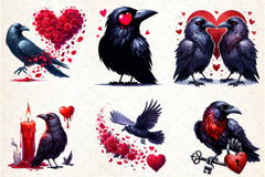 Valentine Gothic Ravens Clipart Bundle - CraftNest - Digital Crafting and Art