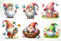 Cute Spring Gnome Clipart Bundle - CraftNest - Digital Crafting and Art