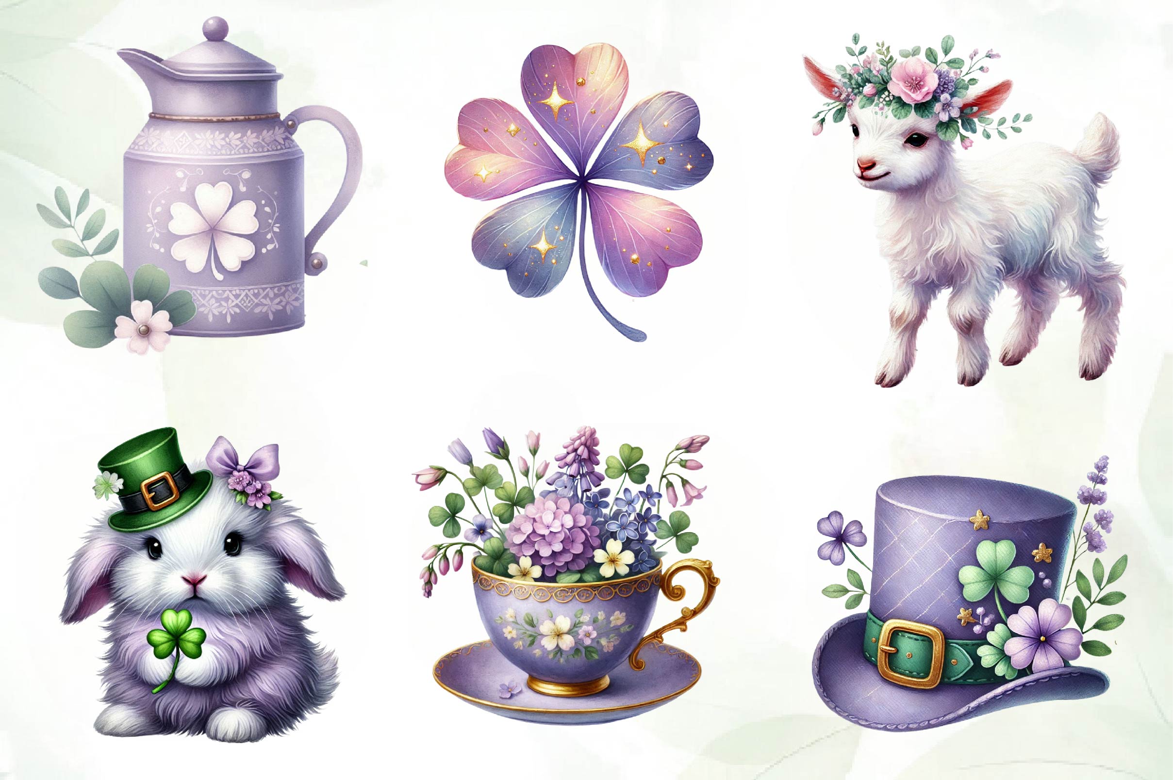 Pastel Purple St Patrick'S Clipart Bundle - CraftNest - Digital Crafting and Art