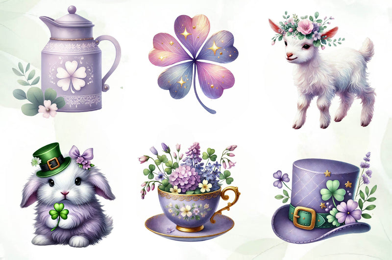 Pastel Purple St Patrick'S Clipart Bundle - CraftNest - Digital Crafting and Art