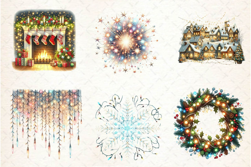Twinkling Lights Christmas Clipart Bundle - CraftNest - Digital Crafting and Art