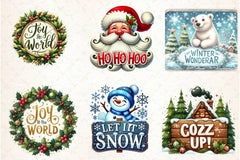 Cute Christmas Signs Clipart Bundle - CraftNest - Digital Crafting and Art